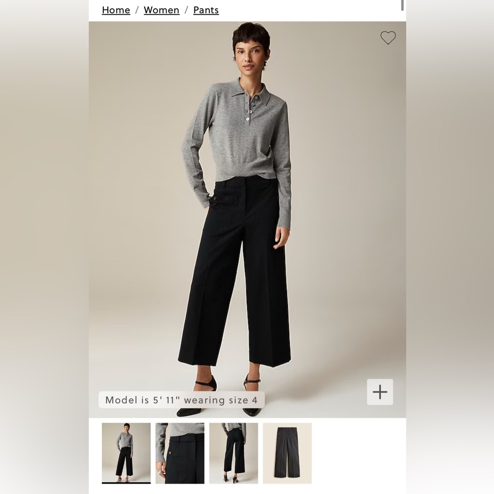 Sydney wide-leg pant in bi-stretch cotton blend